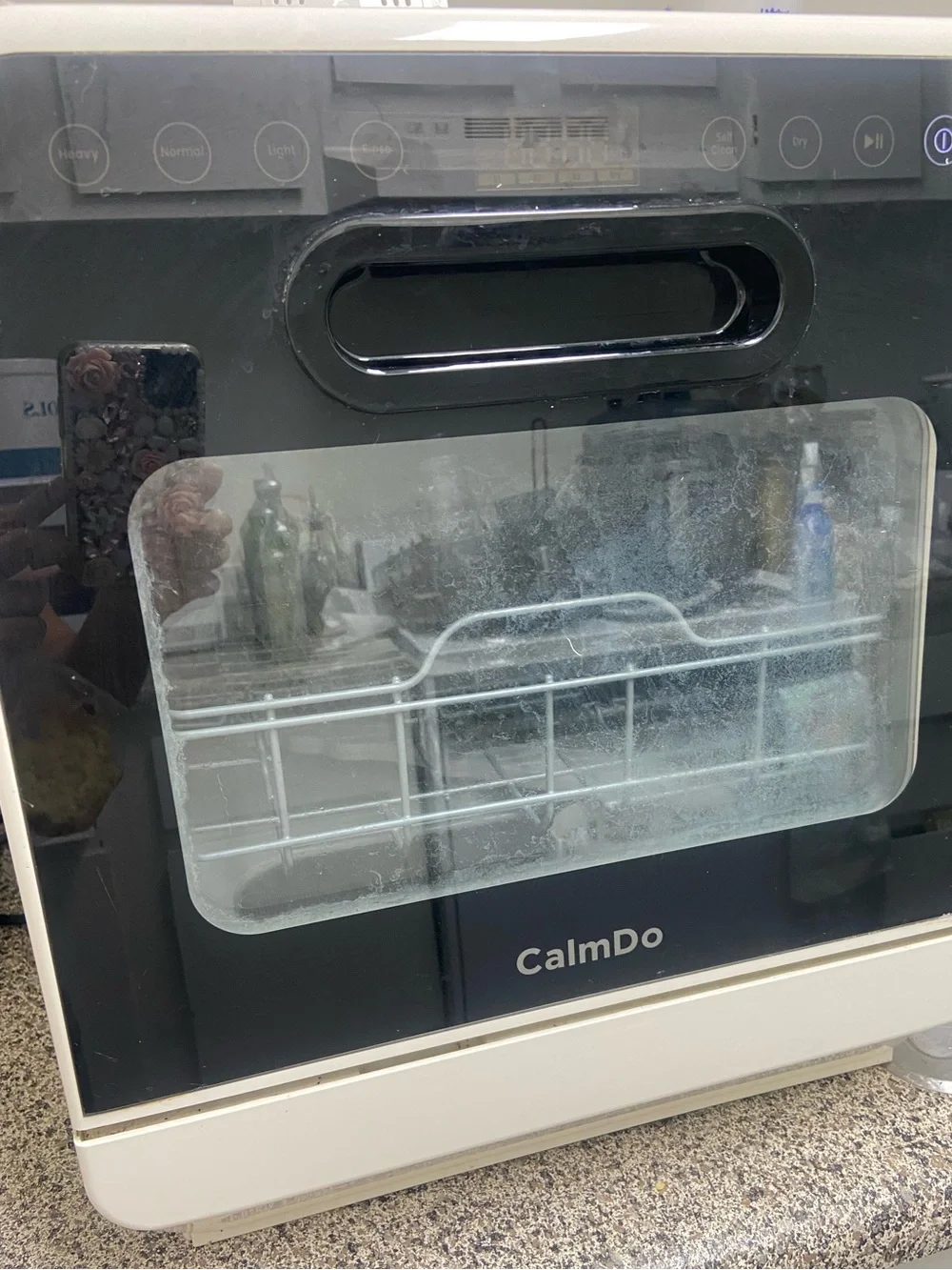 Compact Countertop Dishwasher in Black and White